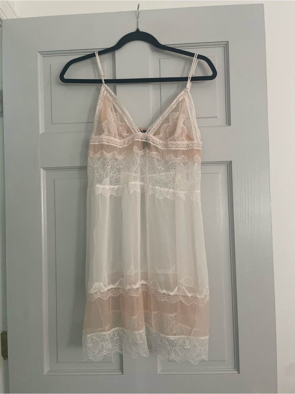 Victoria's Secret Cream Chemise with Blush Lace